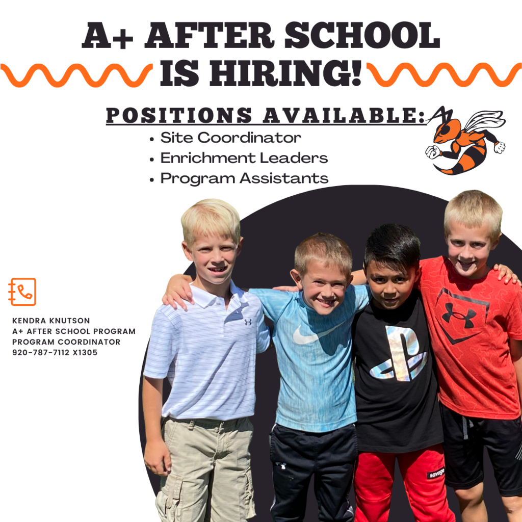 The A+ After School Program is hiring! 
