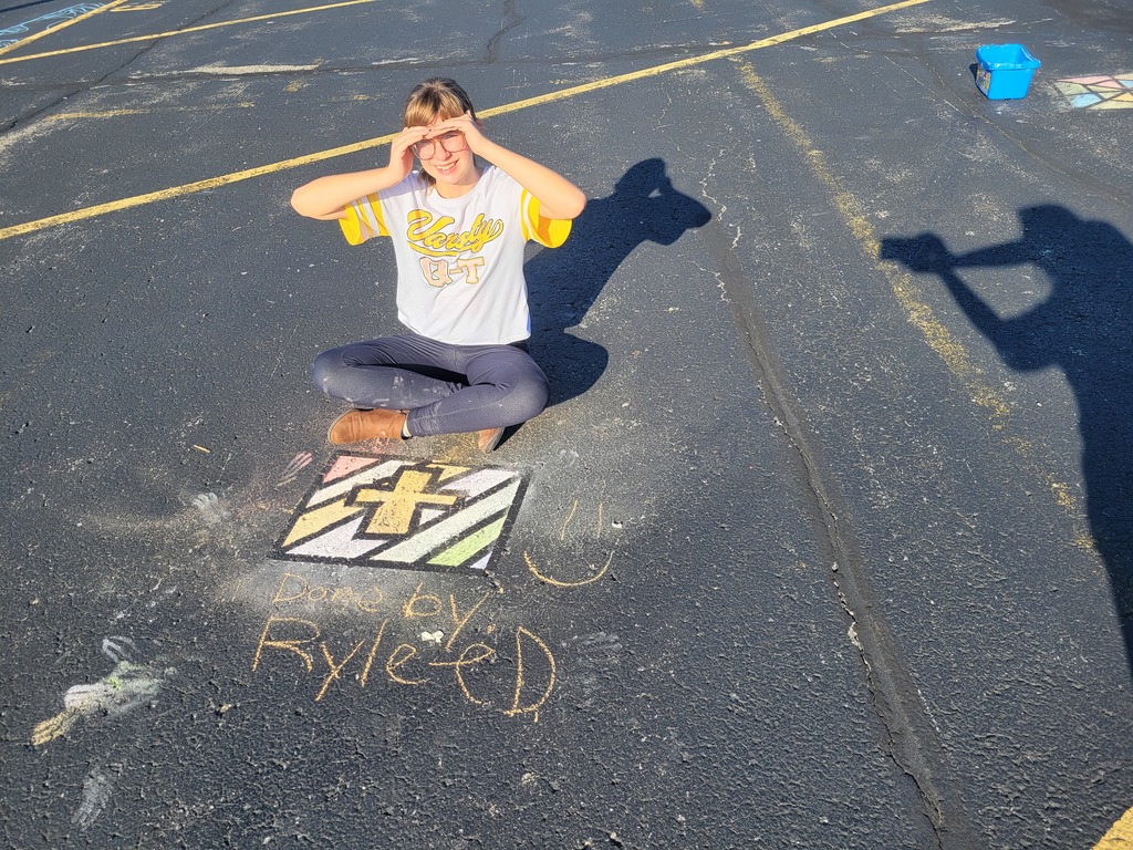 Stained glass chalk art done by a student in the Parkside A+ Program.
